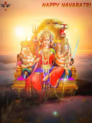 Maa Durga Sitting Navratri Background HD Download