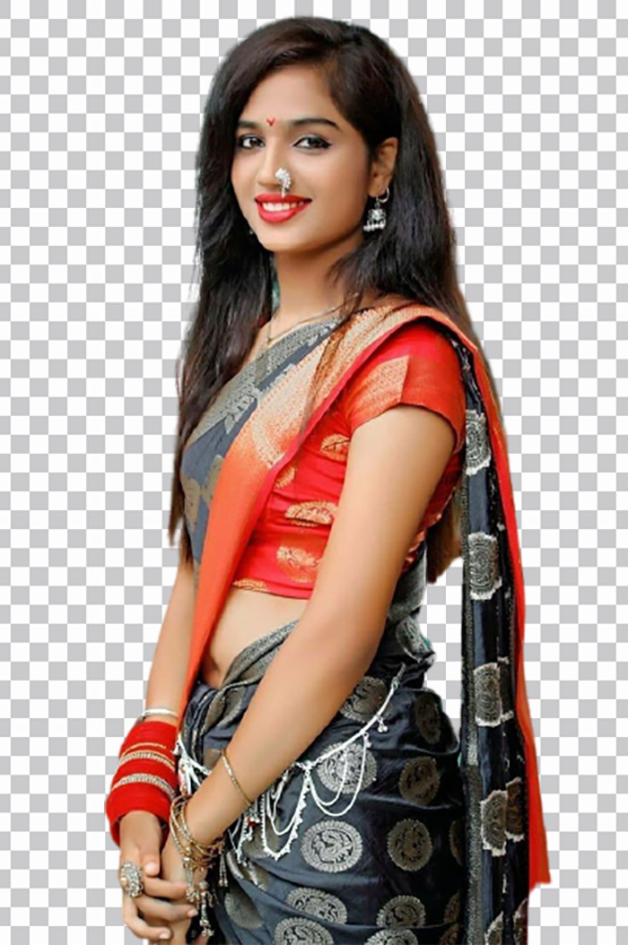 🔥 Marathi India Girl In Saree Transparent PNG Images | CBEditz