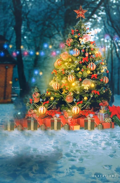 Merry Christmas Tree CB PicsArt Editing Background
