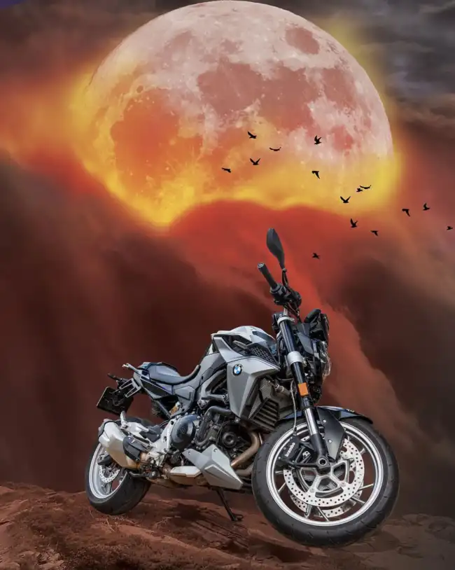 Moon With Bike PicsArt Editing Background Full HD Download