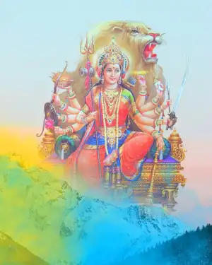 Navratri Maa Durga Winter Mountain Background HD Download