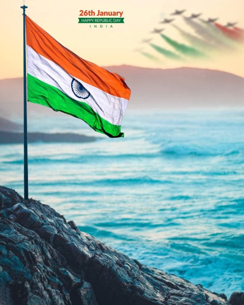Ocean 26 January Republic Day Editing Background