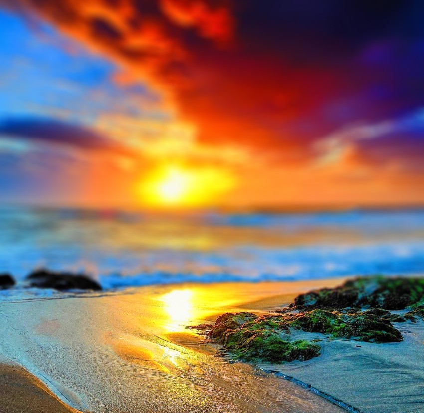 Ocean Beach Sunset CB Picsart Editing Background HD