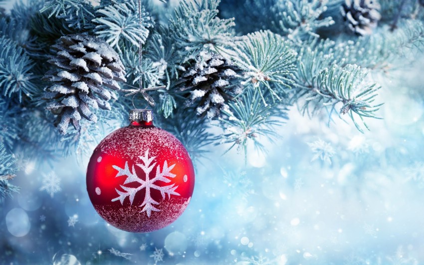 Ornaments Christmas Tree Background HD Download