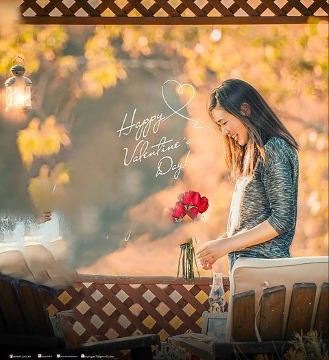 Perpose Valentine Day Photo Editing Background With Girls