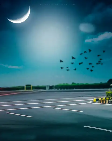 Picsart Half Moon In Sky Background Full HD Download