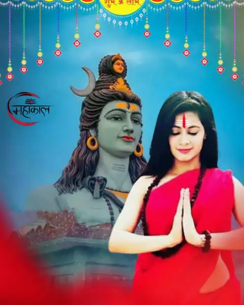Picsart Mahadev Editing Background With Praying Girl Download HD