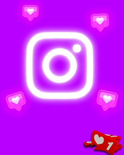 Pink Instagram Glowing Photo Editing Background
