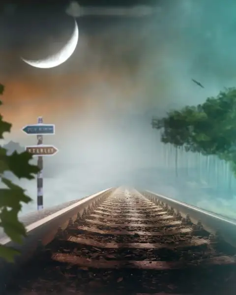 Railway Track Half Moon Picsart Background HD Download