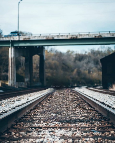 Railway Track Bridge PicsArt Background HD Background