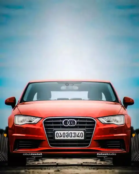 Red Car Front View Picsart Background Full HD Download