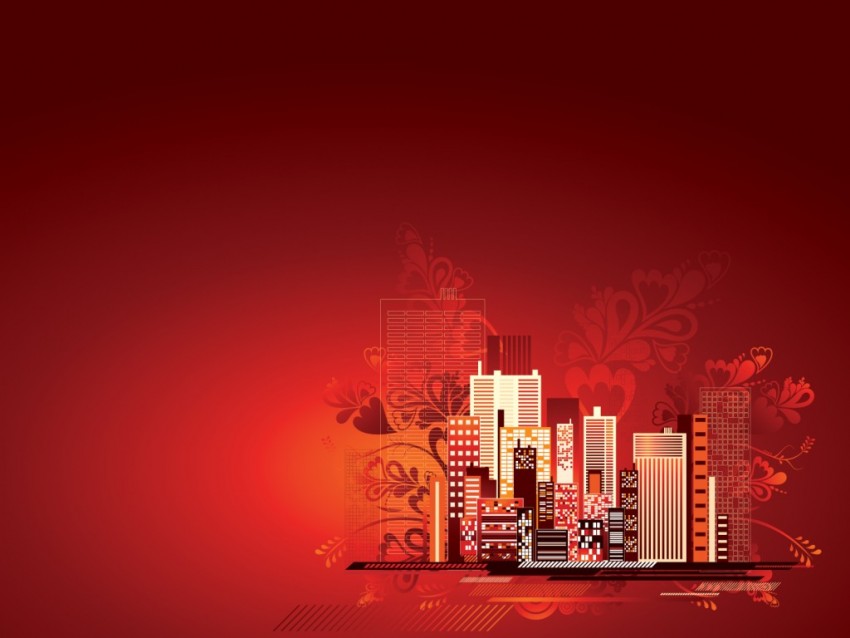 Red City PowerPoint Background Free Pic