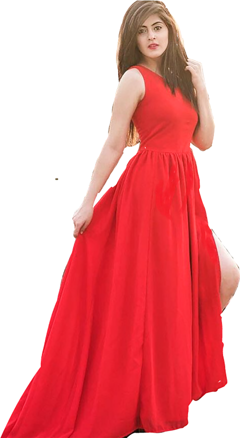 Red Frock Girl PNG Full Body Images
