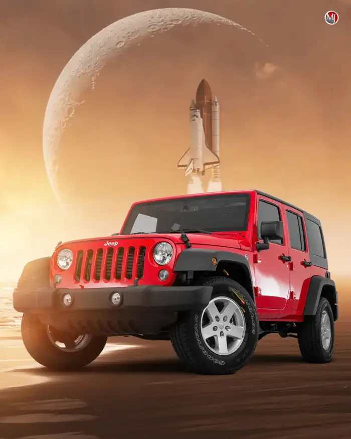 Red Thar Jeep CB Photo Editing Background HD Download