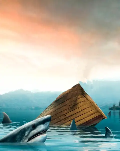 Shark In Water CB Background Full HD Download