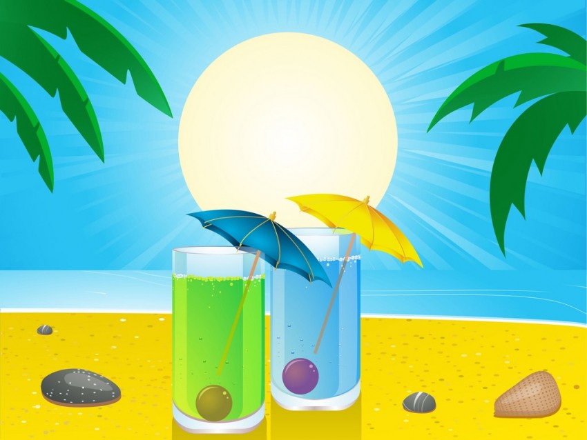 Summer Beach Sun PowerPoint Background Templates