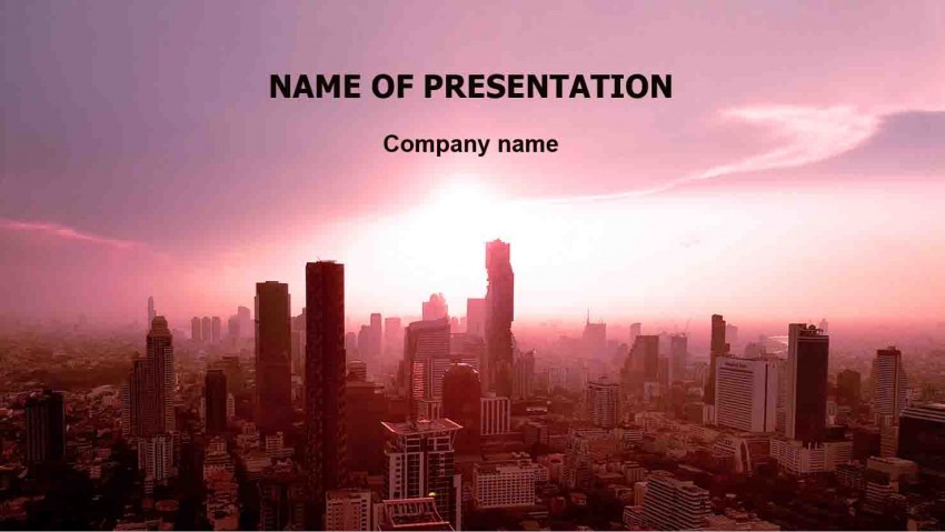 Sunset City PowerPoint Background Download (2)