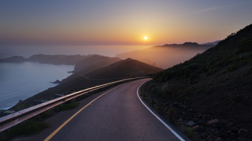 Sunset Nature Road Background HD Download
