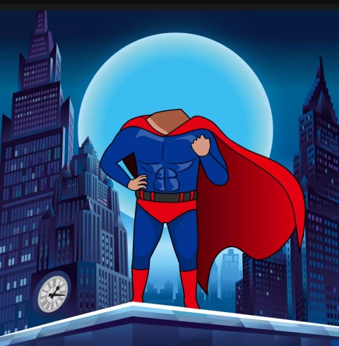 Superman Cartoon Body Background Without Head