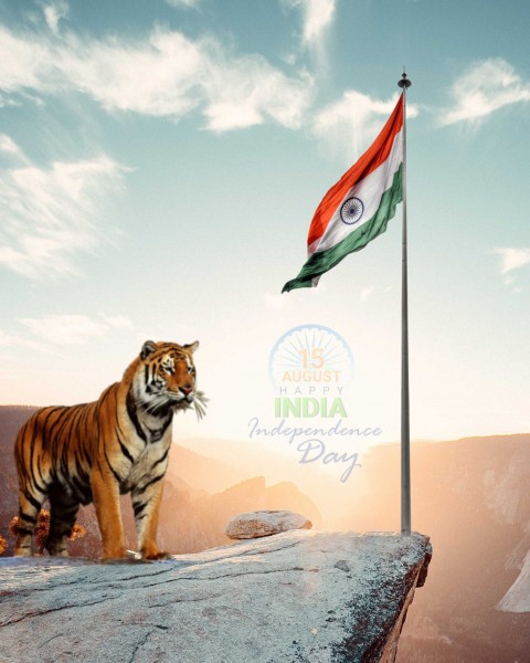 Tiger 15 August Independence Day CB PicsArt Editing Background