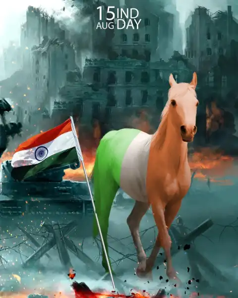 Tiranga Color Horse Independence Day Editing Background HD