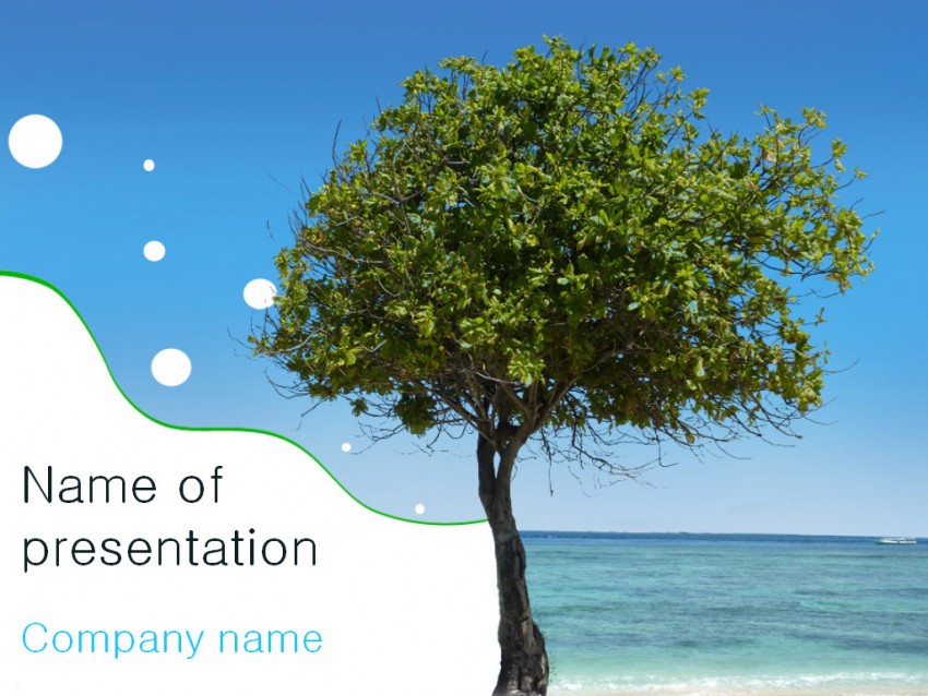 Tree Beach PowerPoint Background Templates