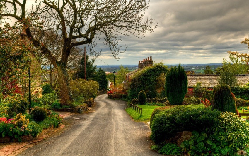 Village Road Background Full HD Photo Image Download