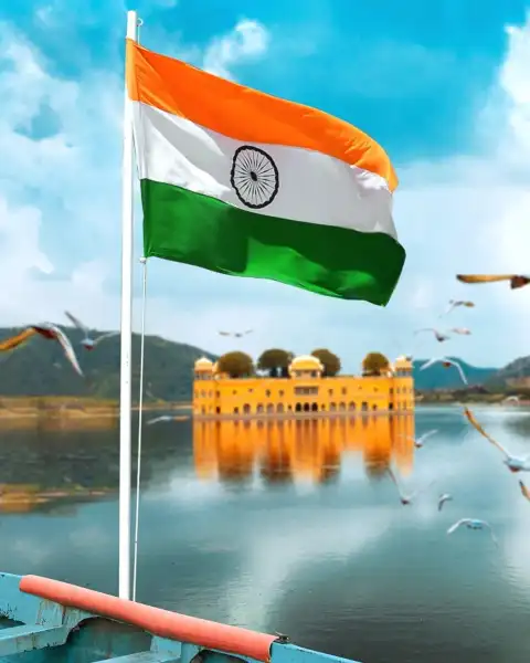 Waving Indian Flag Independence Day Editing Background