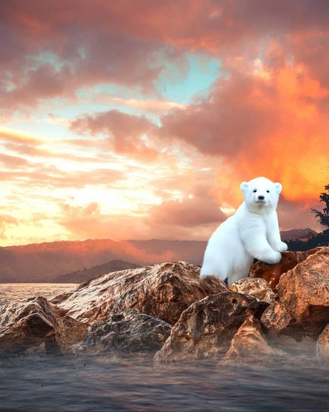 White Bear PicsArt CB Editing HD Background
