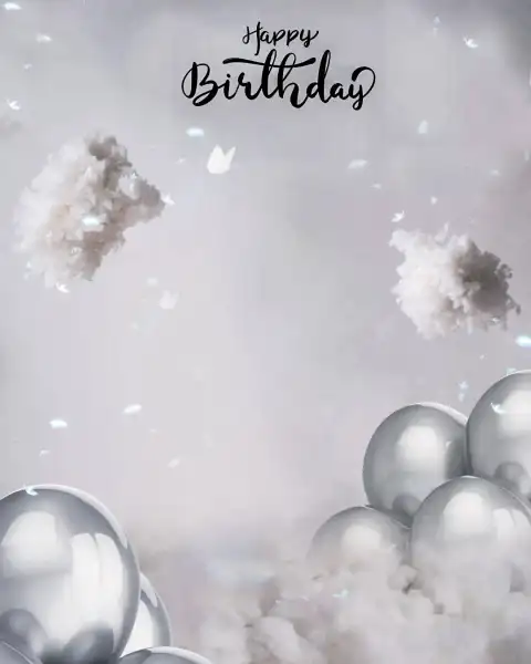 White Birthday Picsart Background Full HD Download