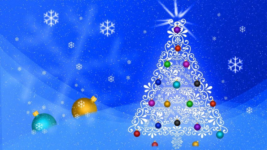 White Christmas Tree Background HD Download