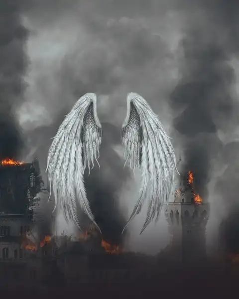 White Devil Wings Picsart Background Full HD Download