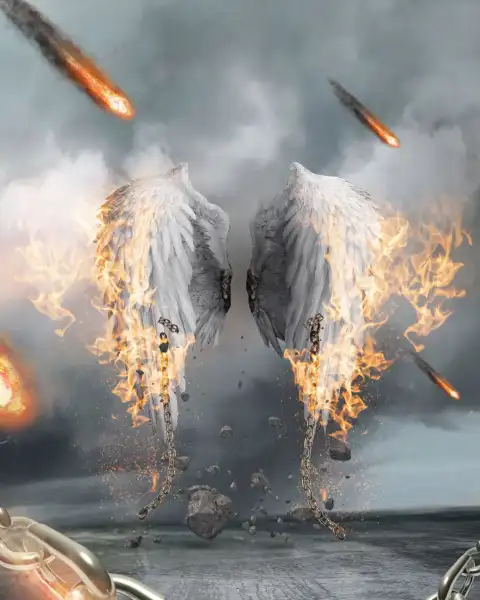White Fire Wing PicsArt Editing Background Full HD Download