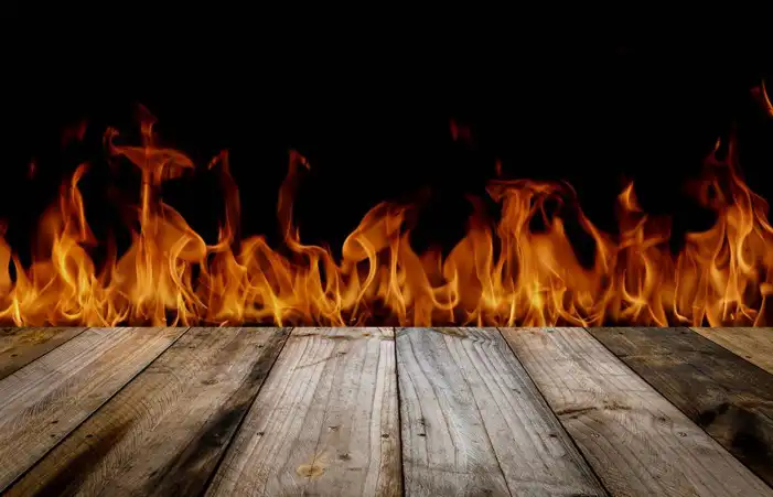 Wooden Table Fire Background HD Images Download
