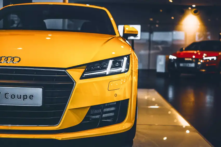 Yellow Front View Car Editing Background HD Download Free