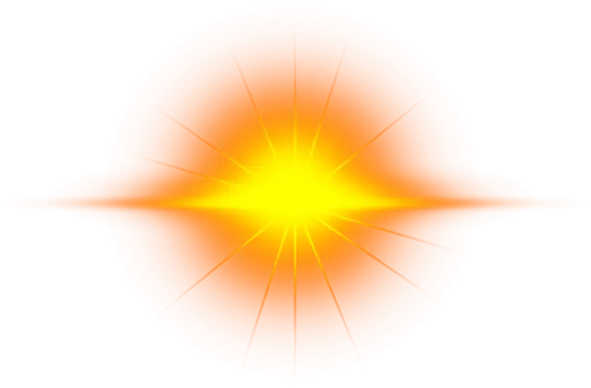 Yellow Sun Lens Flares PNG Transparent Background